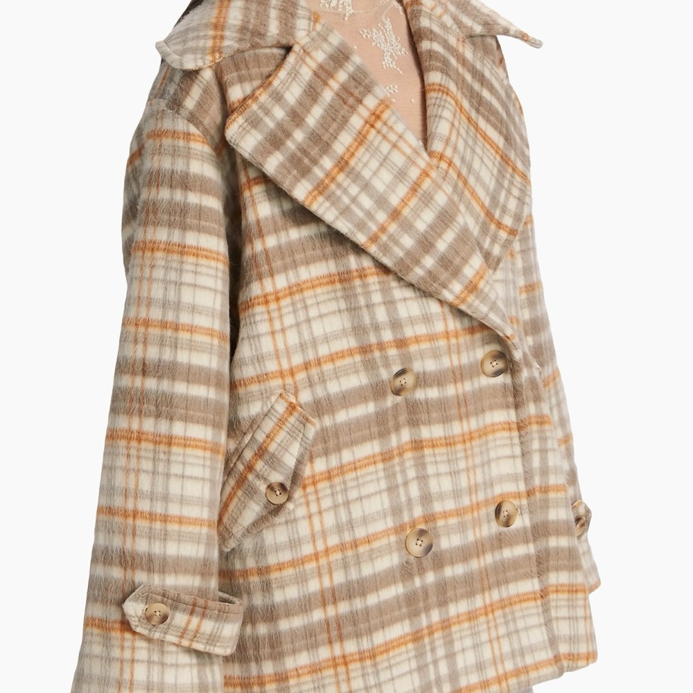 Free People Highlands Wool Peacoat in Brown - Picture 3 of 3